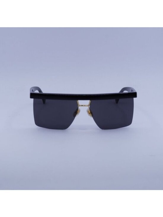Max Mara MM0072 01A Sunglasses Shiny Black Square Frame, Smoke Lenses main image 7